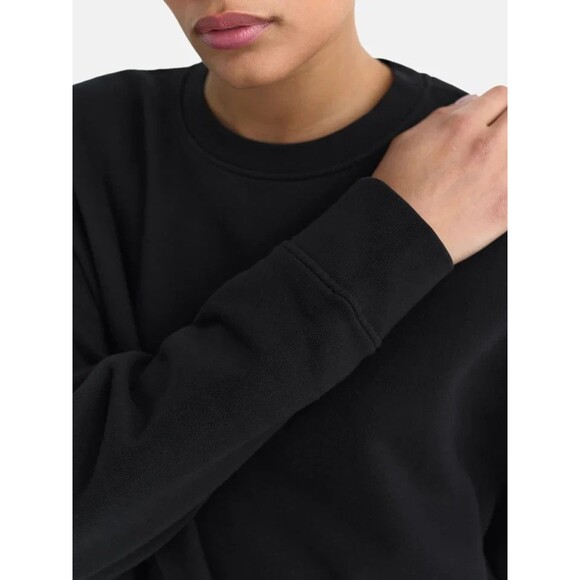 MATE THE LABEL ORGANIC OVERSIZED FLEECE CREWNECK HOODIE SWEATSHIRT BLACK M/L NWT - Picture 6 of 7